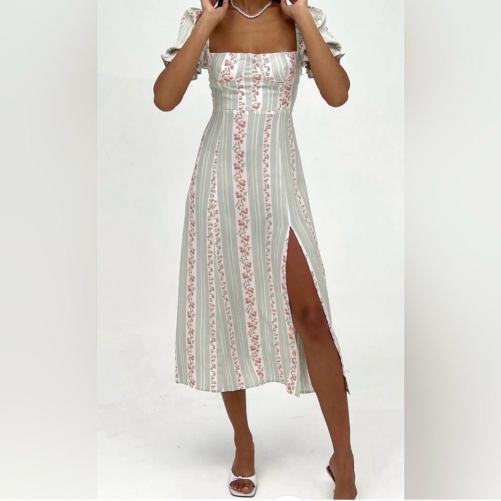 WeWoreWhat Victorian Floral Striped in Rosewood